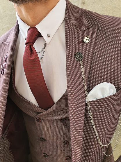 Olympia Claret Red Slim Fit Suit