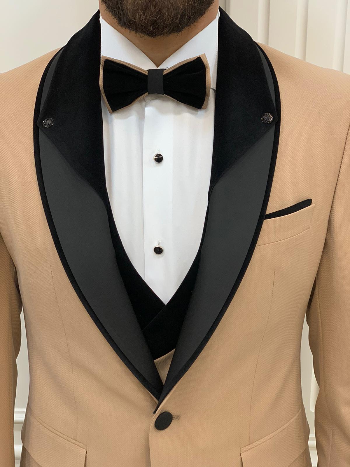 Eden Gold Slim Fit Velvet Shawl Lapel Tuxedo