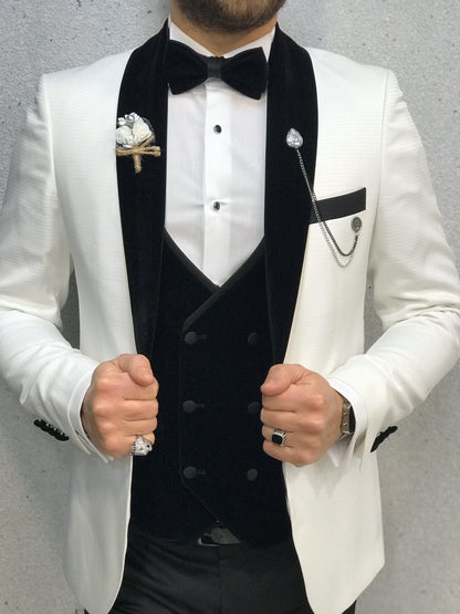 Ventura White Slim Fit Velvet Tuxedo