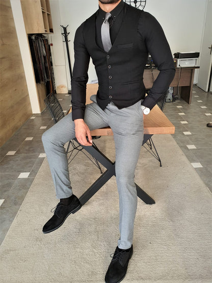 Henderson Jet Black Slim Fit Suit