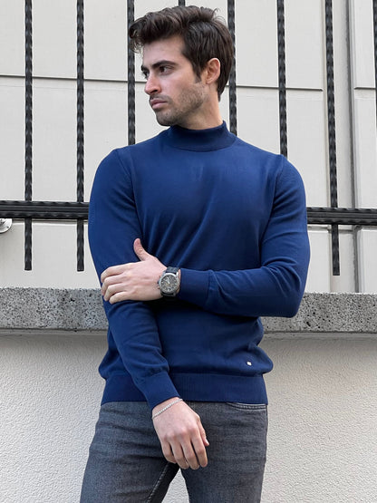 Stefano Slim Fit Sax Turtleneck Sweater
