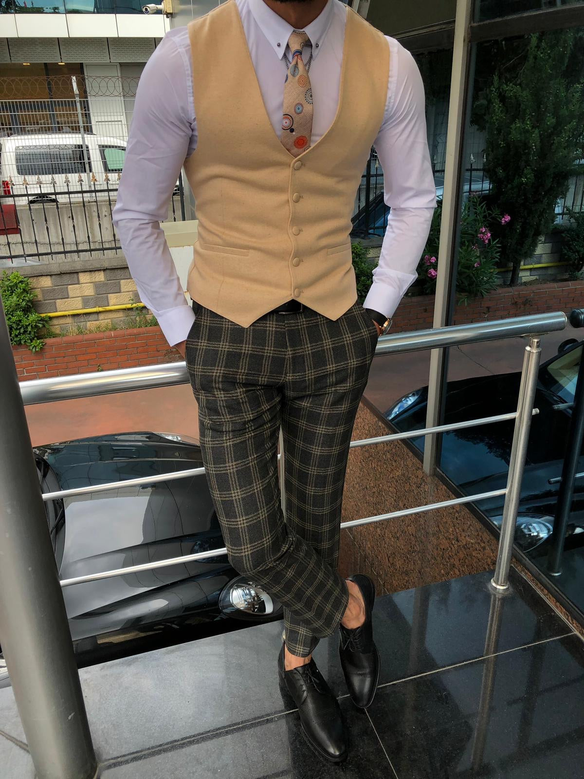 Daniel Black Plaid Patterned Suit