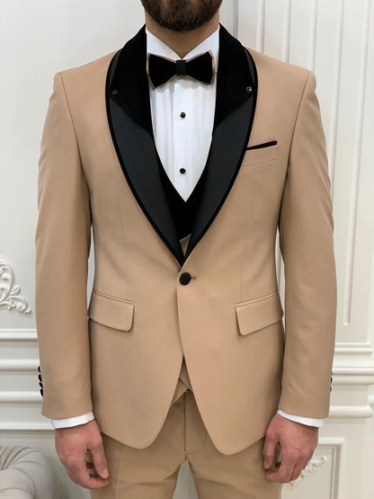 Eden Gold Slim Fit Velvet Shawl Lapel Tuxedo