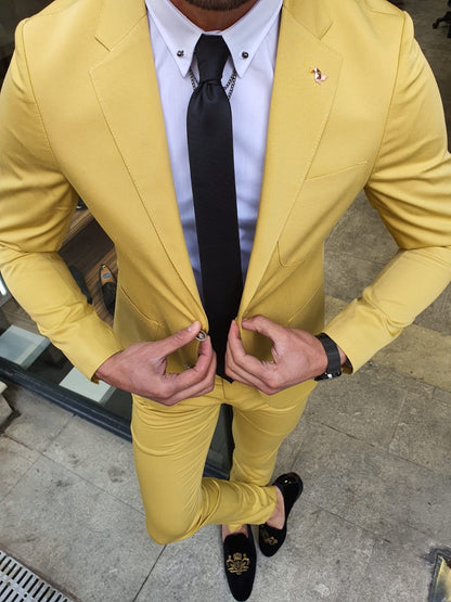Olympia Yellow Slim Fit Suit