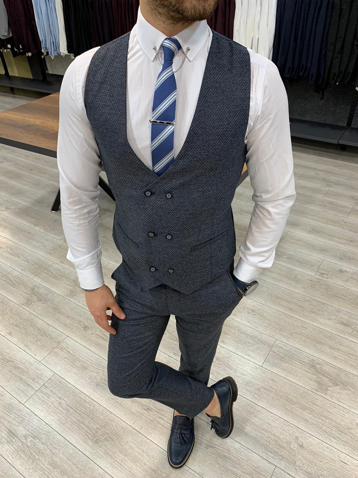 Wilson Navy Blue Slim Fit Suit
