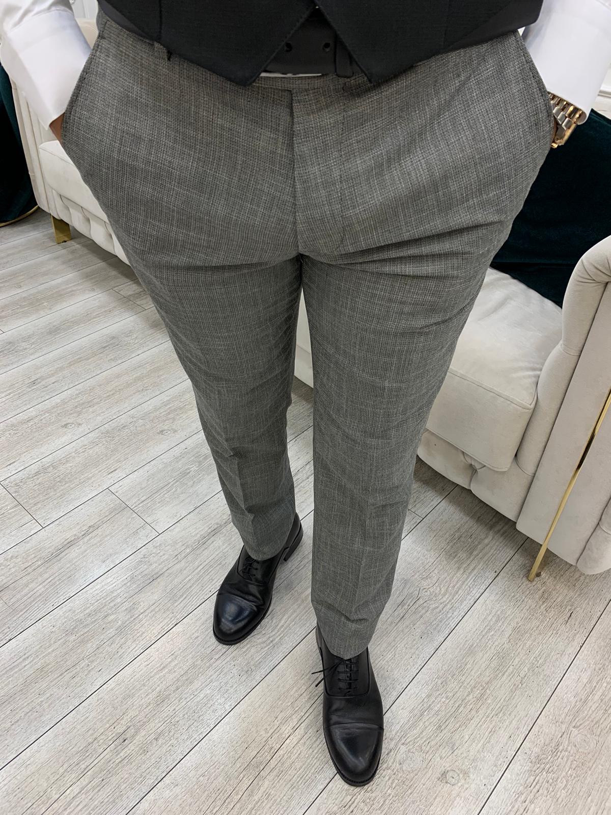 Dayton Light Gray Slim Fit Notch Lapel Suit