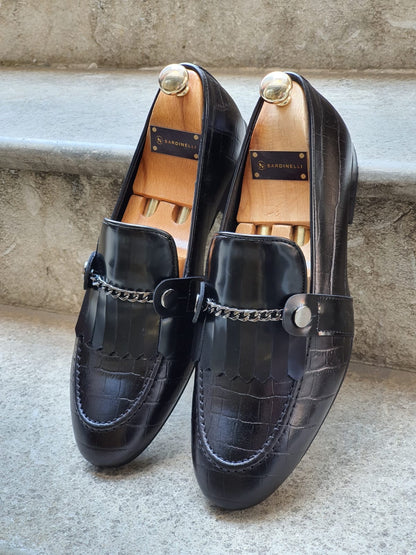 Reno Black Kilt Loafers
