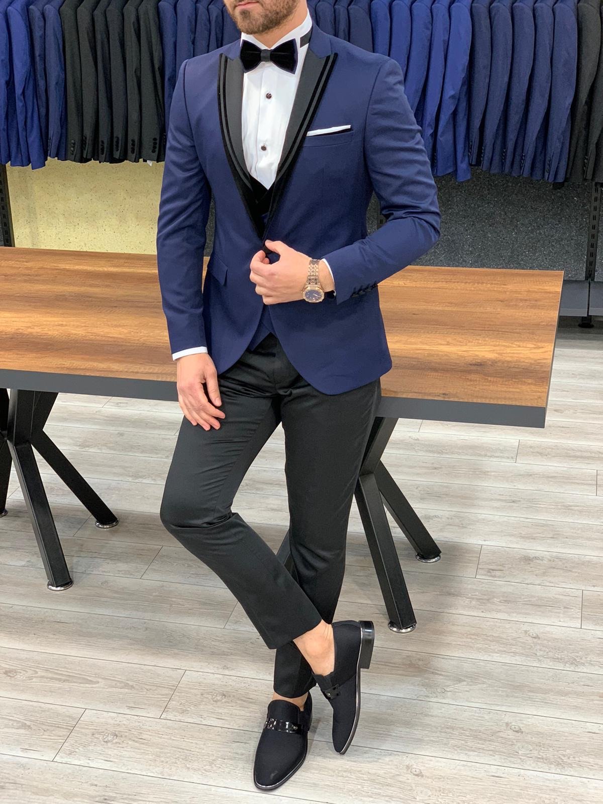 Mens navy sales blue tux