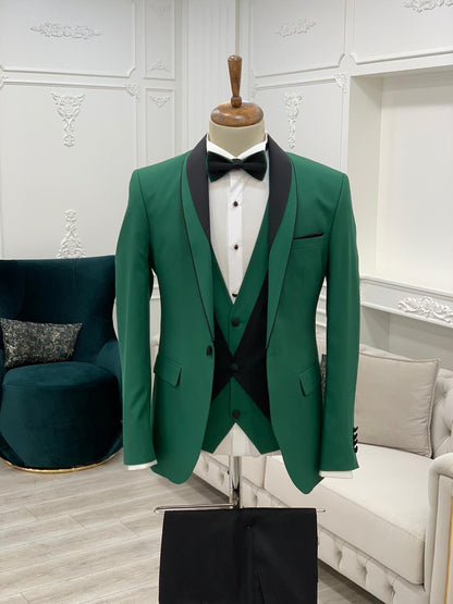 Forenza Royal Slim Fit Green Tuxedo