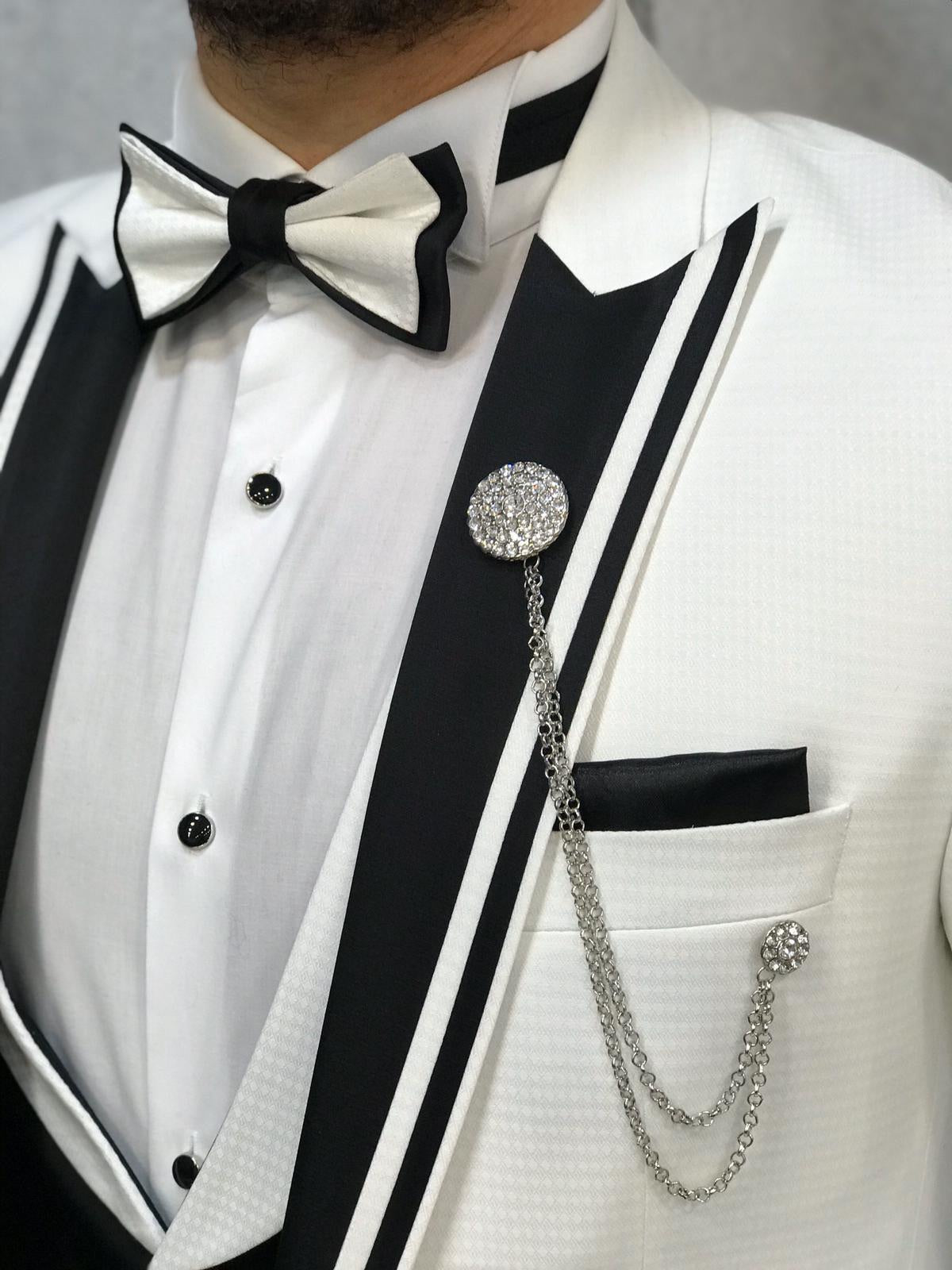 Infinite White Tuxedo with Black Vest
