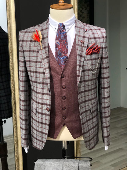 Apollo Gray Plaid Slim Fit Suit