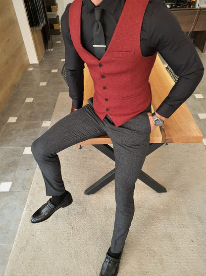 Henderson Claret Red Slim Fit Suit