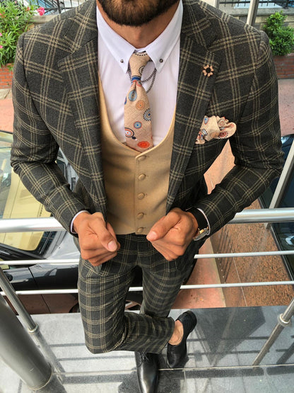 Daniel Black Plaid Patterned Suit