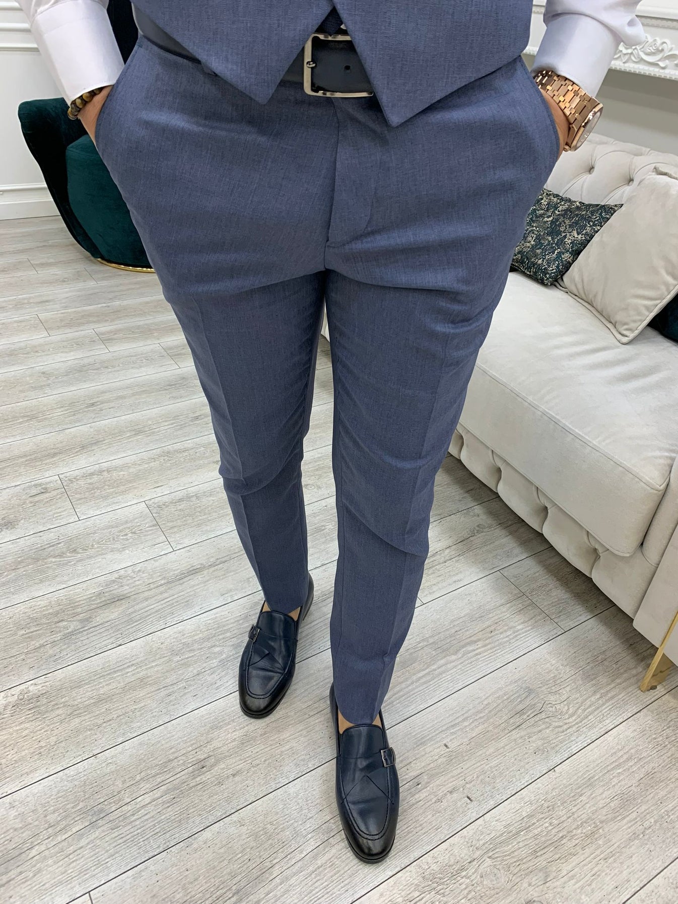 Stefano Blue Slim Fit Suit – BRABION