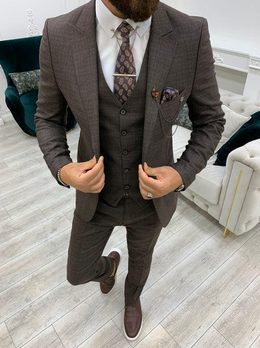 Owen Brown Slim Fit Peak Lapel Suit