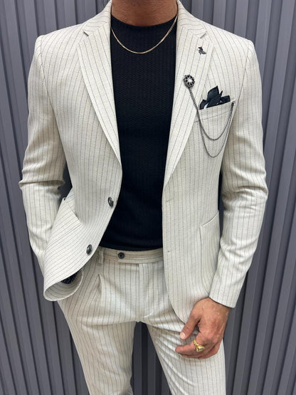 Sorento Gray Slim Fit Linen Suit