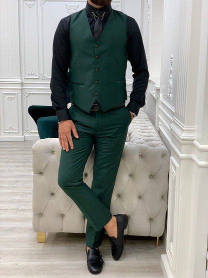 Wilson Green Slim Fit Peak Lapel Suit