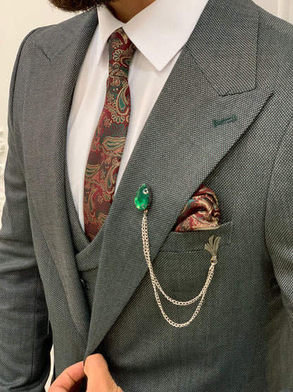 Austin Green Slim Fit Peak Lapel Suit