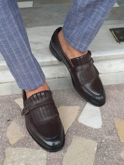 Jackson Brown Kilt Loafers - Elegant Leather Footwear for Any Occasion