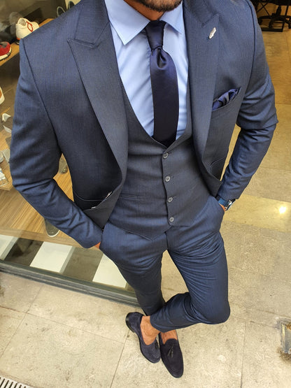 Reno Navy Blue Slim Fit Suit