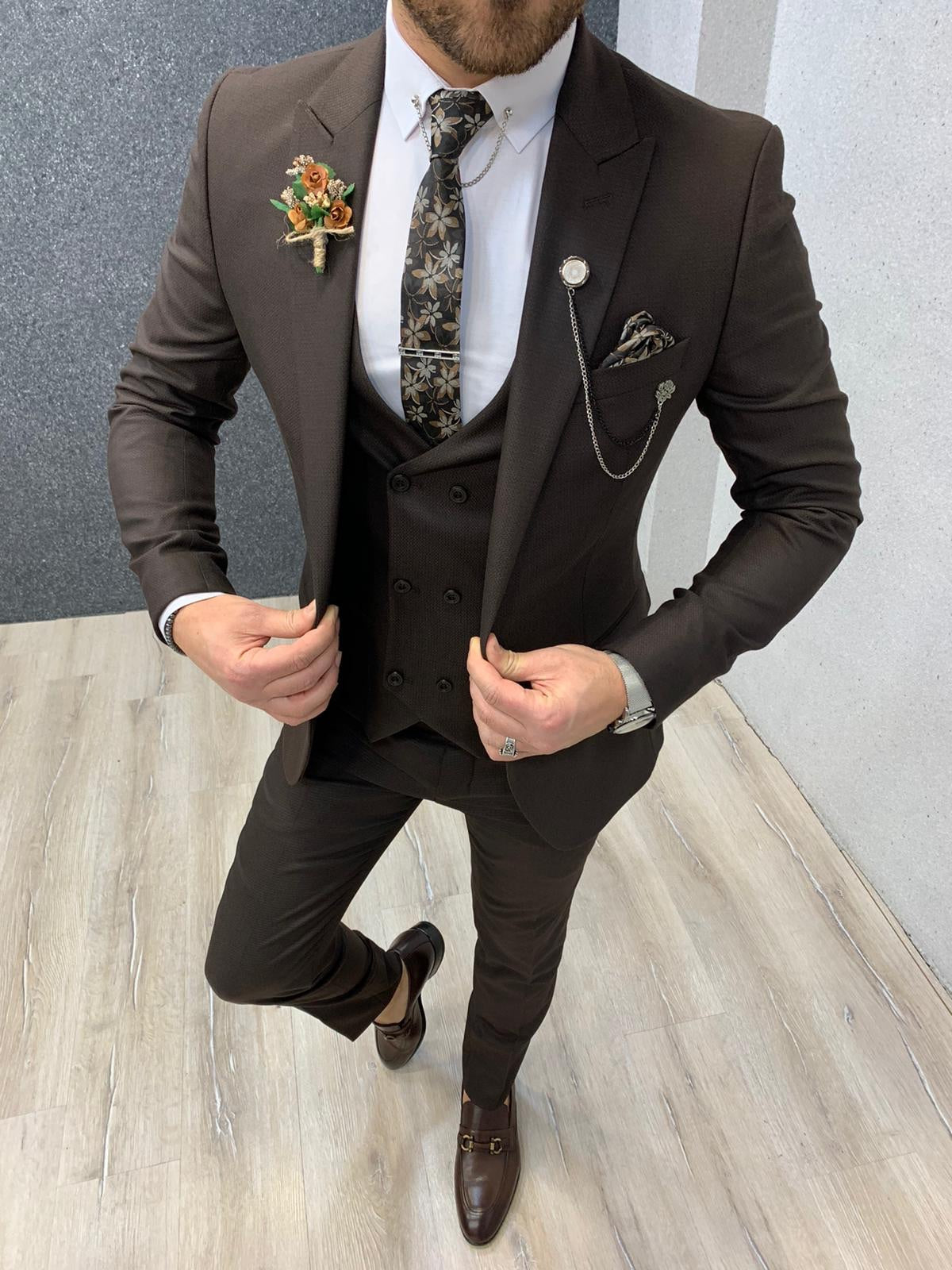 Lancaster Coffee Slim Fit Suit – BRABION
