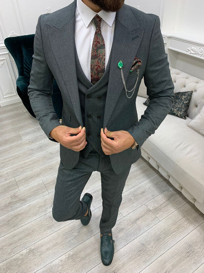 Austin Green Slim Fit Peak Lapel Suit