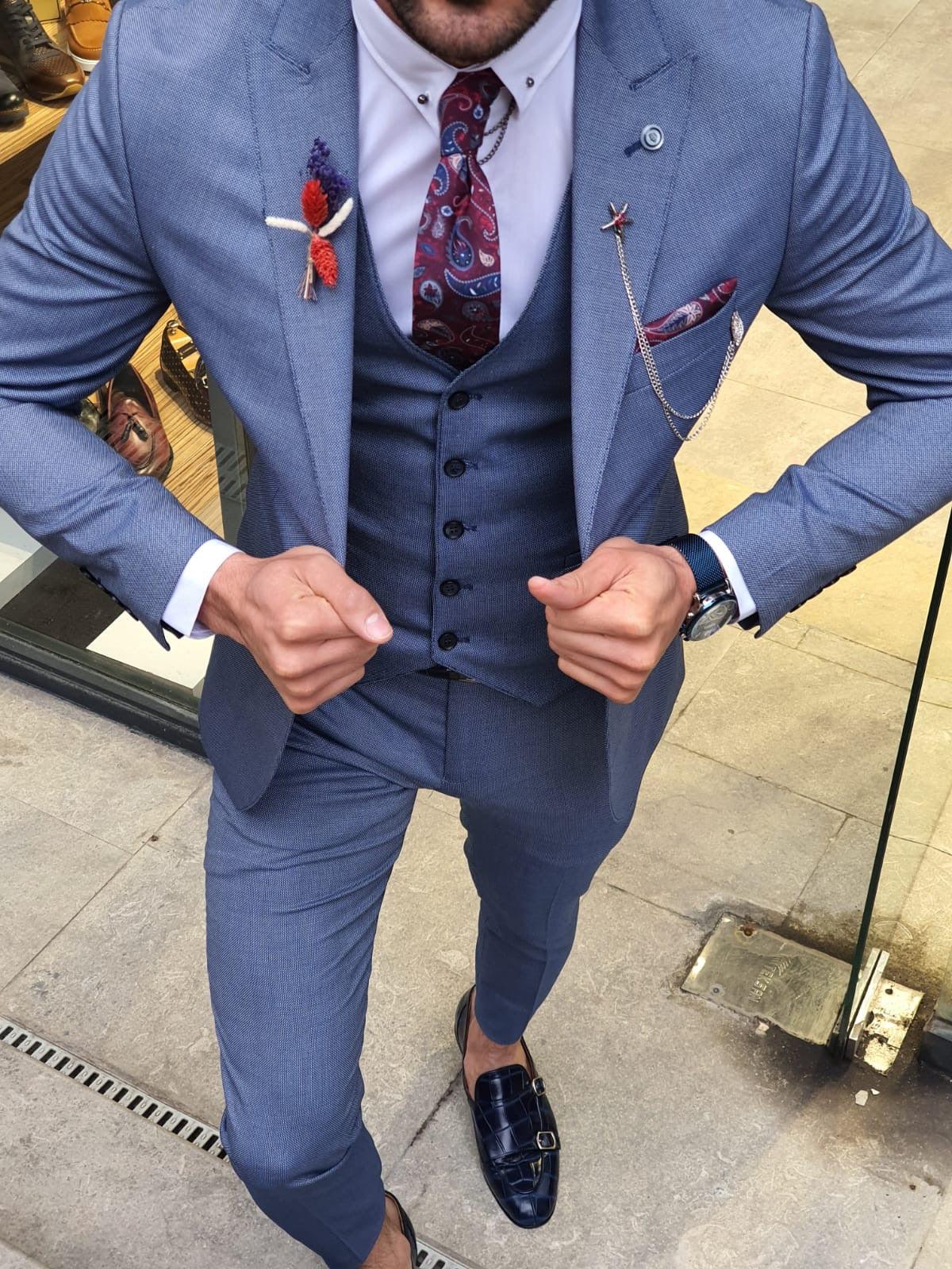 Olympia Indigo Slim Fit Suit – BRABION