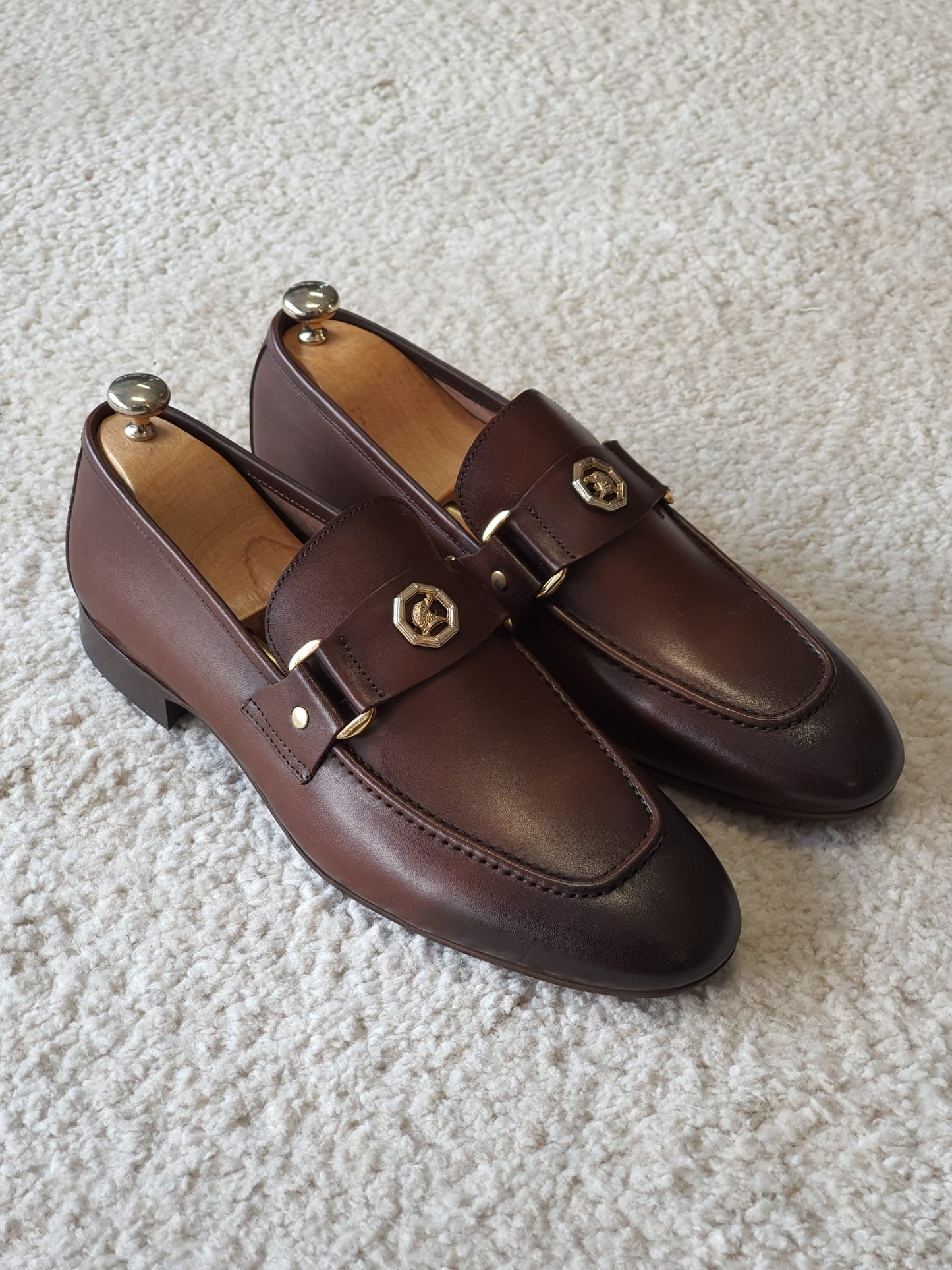 Berton Brown Penny Loafers
