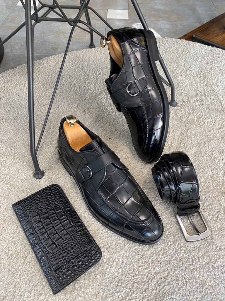 Louise Black Buckle Loafers