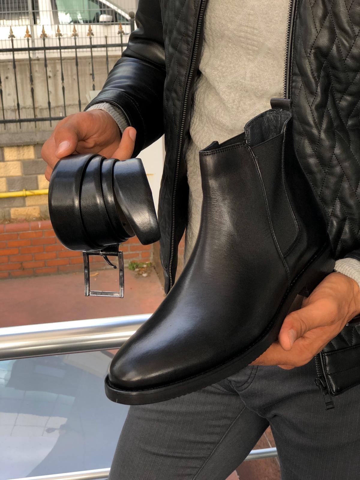 The Aqua Black Chelsea Boots