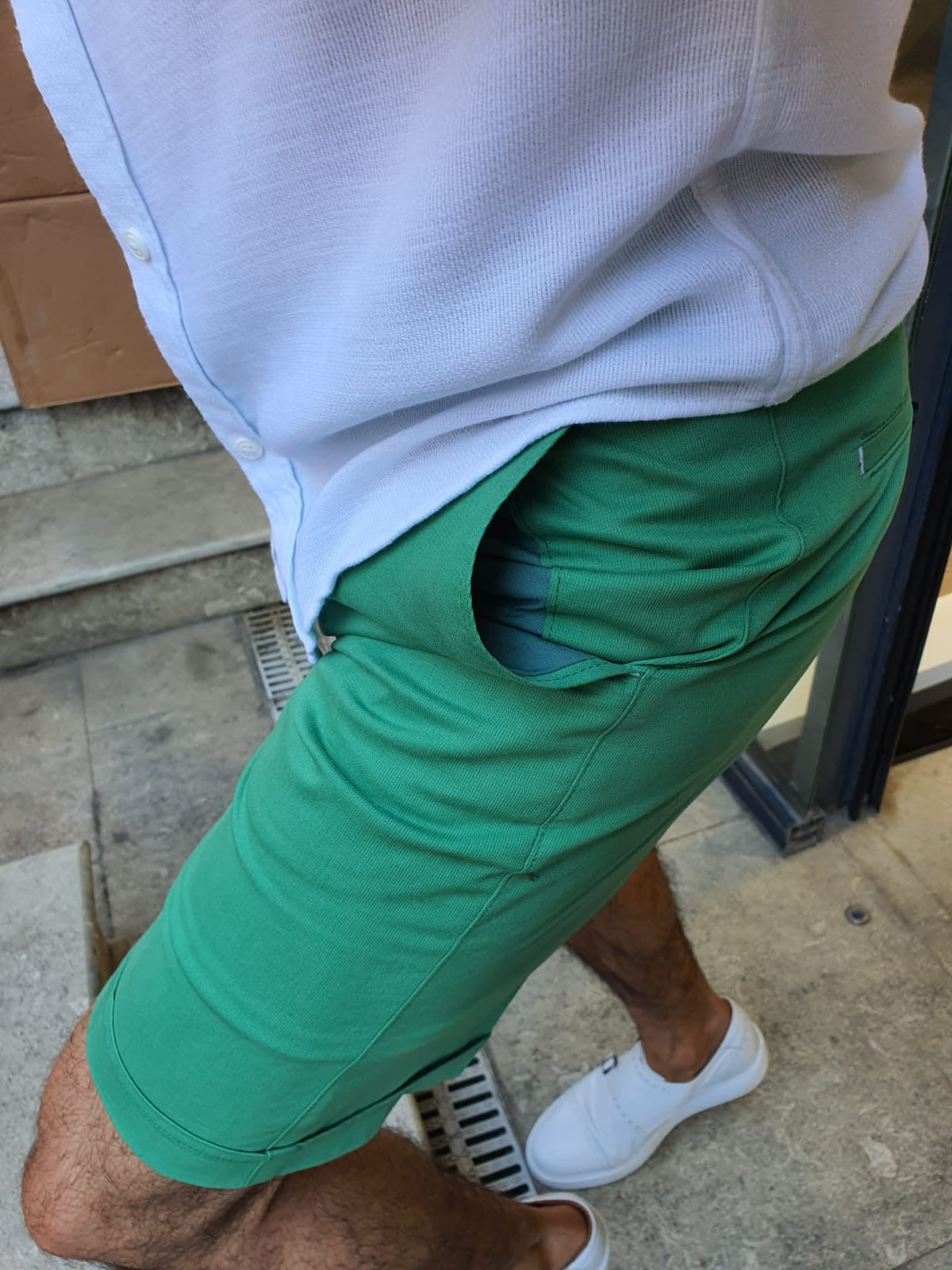 Bern Green Slim Fit Shorts