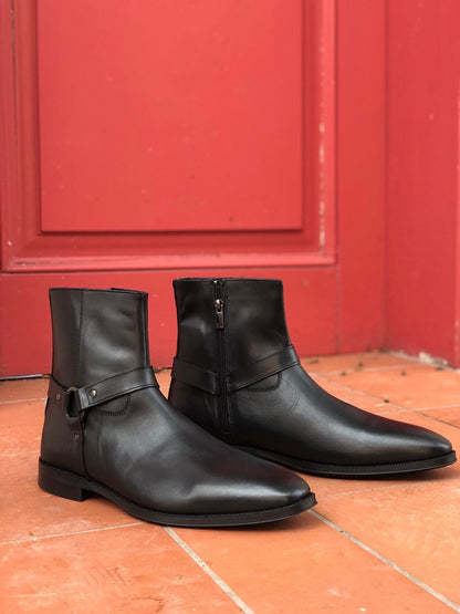 Eva Black Leather Boots