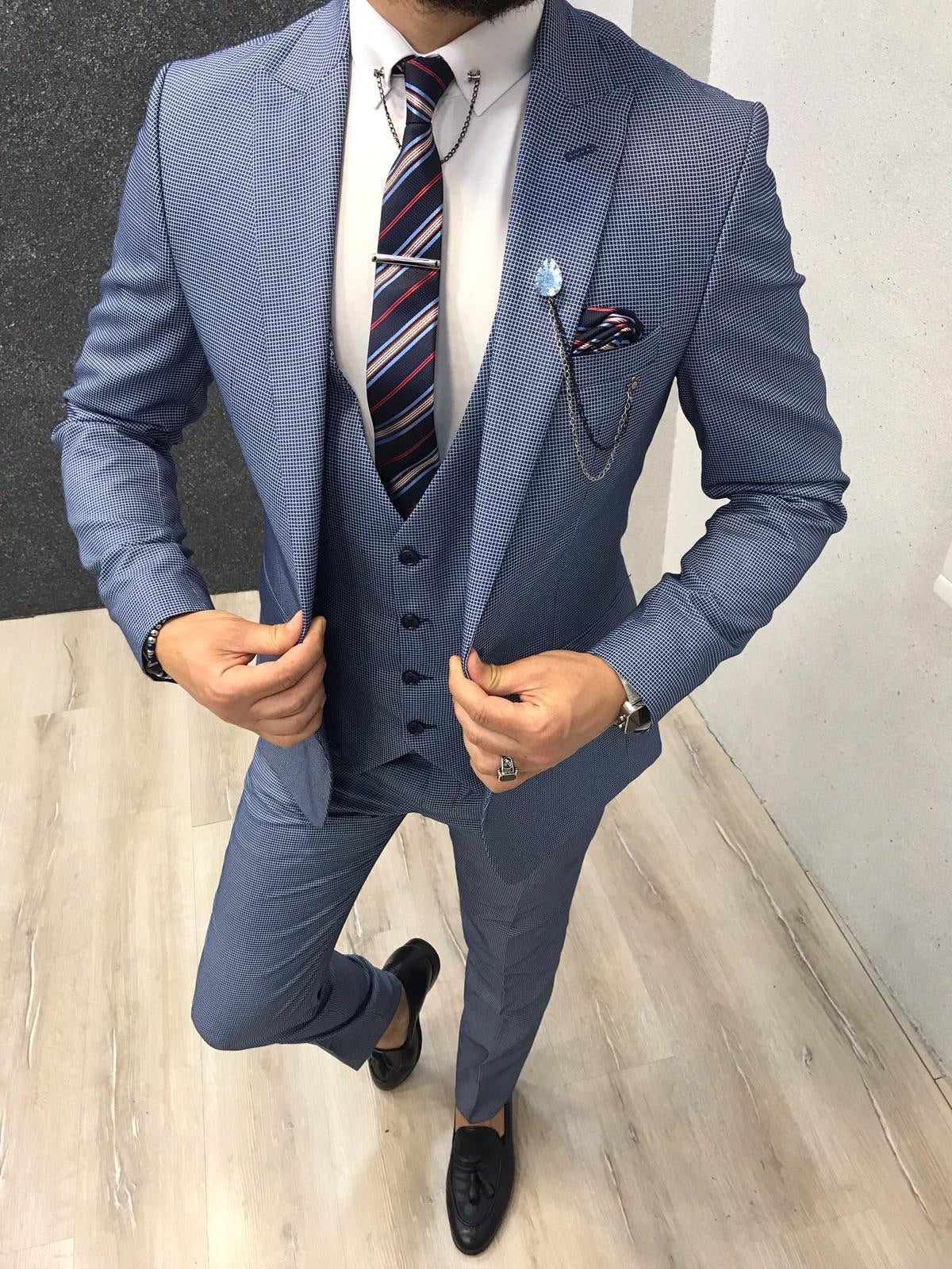 Bernard Ice Blue Slim Suit