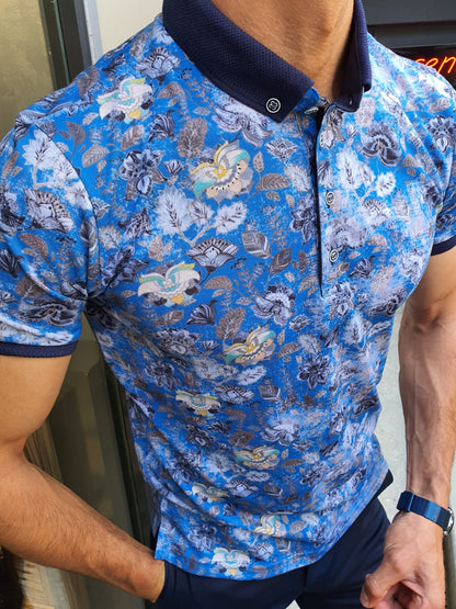 Reno Sax Slim Fit Button Collar Polo Shirt