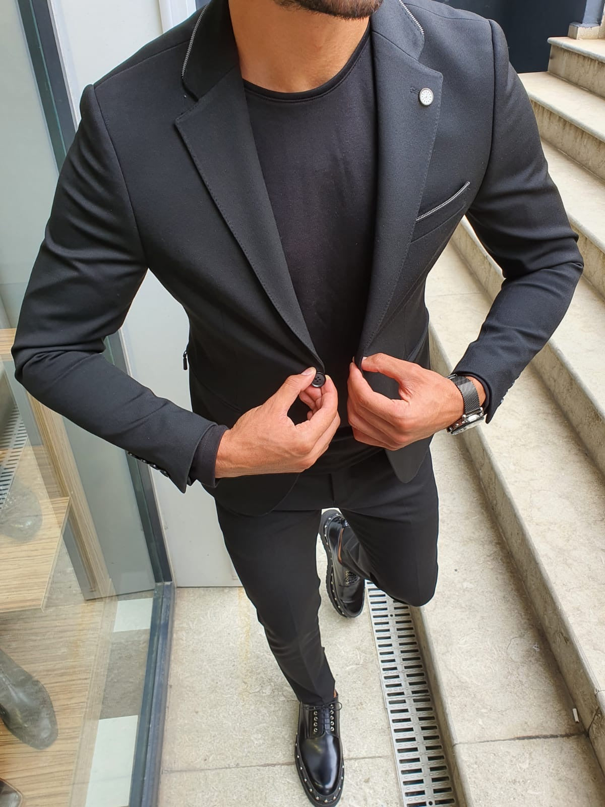 Black Slim Fit Groom Suit With Peaked Lapel For Mens Wedding, Prom, And  Formal Events Jacket And Pants Included From Weddingteam, $77.34 |  DHgate.Com