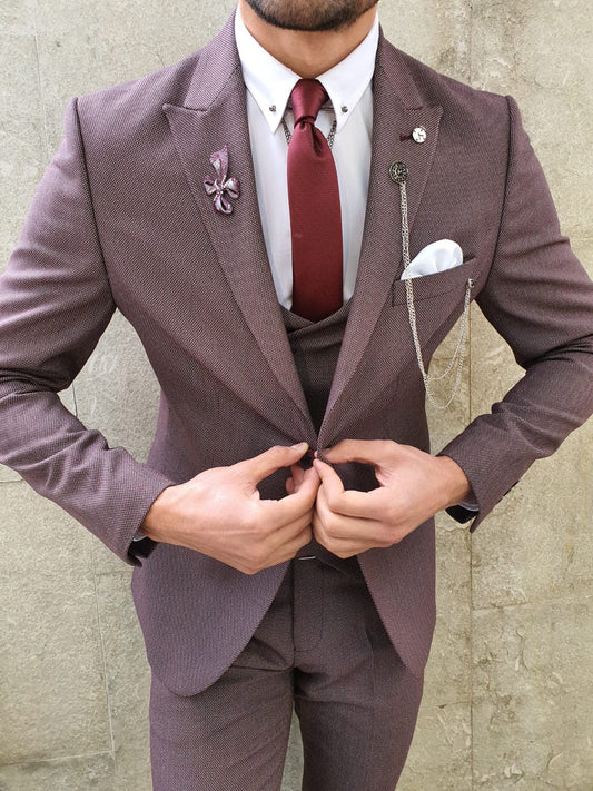 Olympia Claret Red Slim Fit Suit