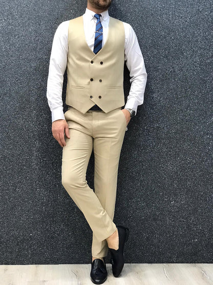 Lancaster Cream Slim Fit Suit