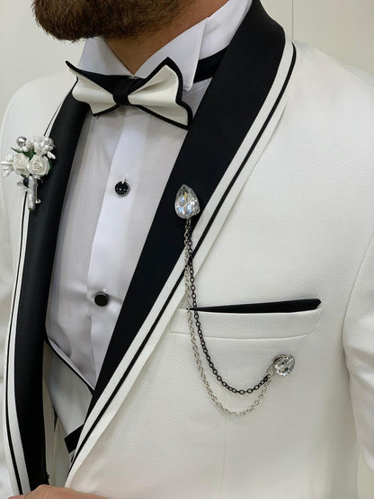 Napoli White Slim Fit Shawl Lapel Tuxedo