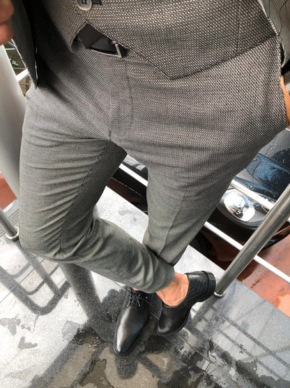 Austin Gray Plaid Slim-Fit Suit