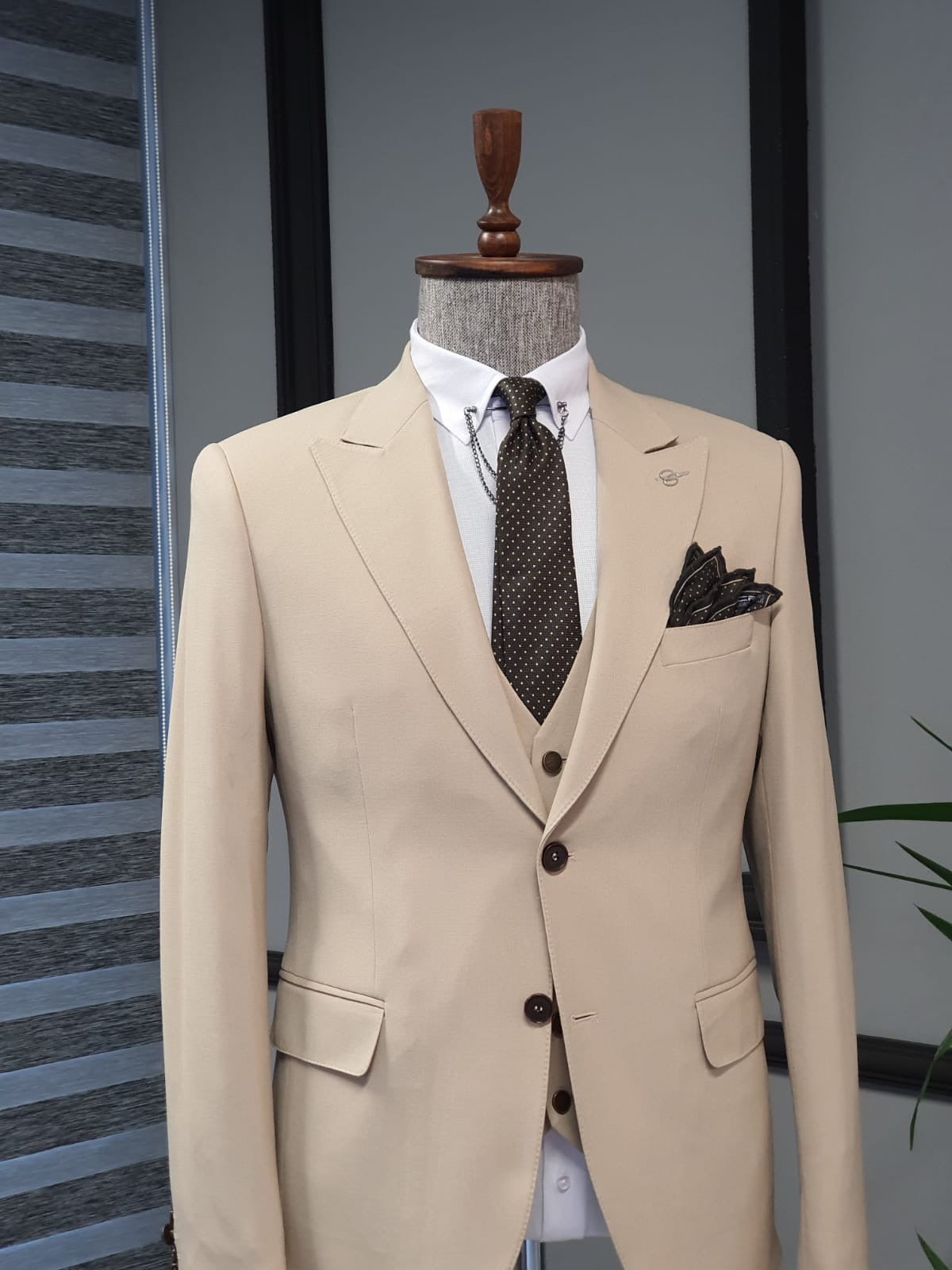 Bristol Beige Slim Fit Cotton Suit - Versatile Elegance for Every Occasion