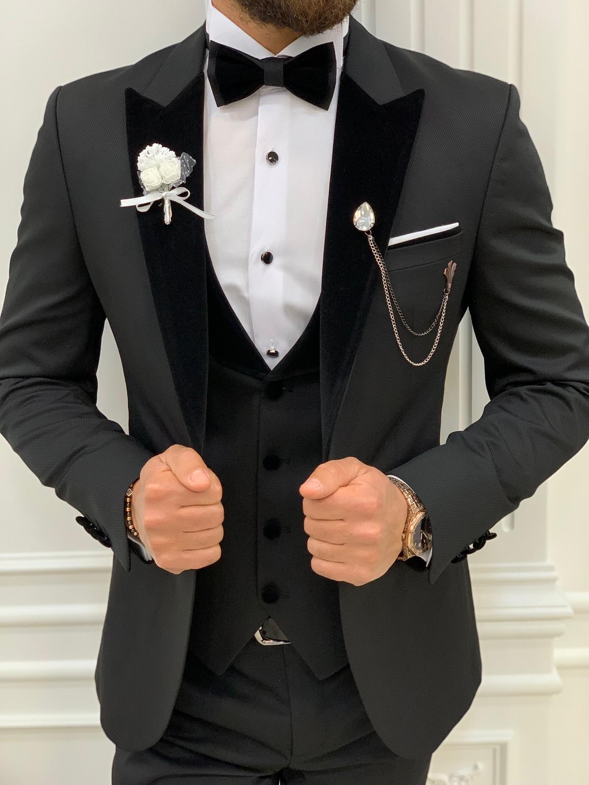 Velvet on sale lapel tuxedo