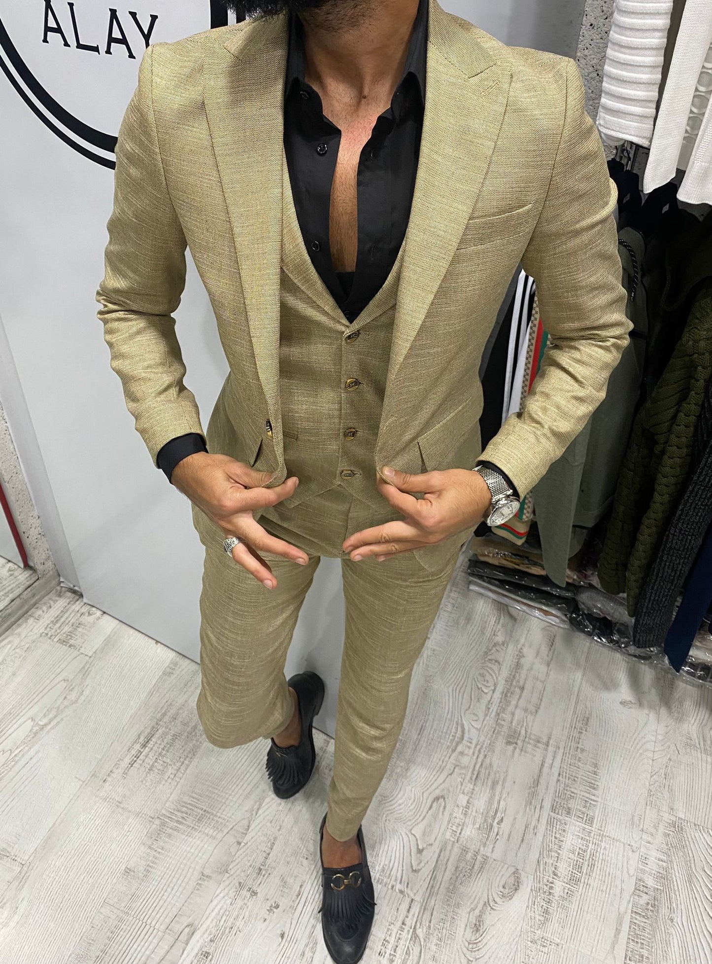 Daniel Beige Slim-Fit Suit