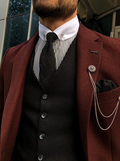 Clark Burgundy Slim Fit Suit