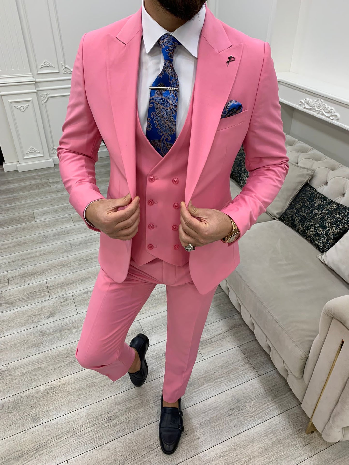 Realistic Slim Muscle Suit in Pink