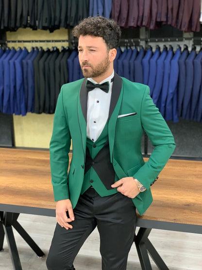 Forenza Royal Slim Fit Green Tuxedo