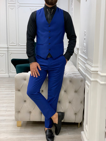 Wilson Blue Slim Fit Peak Lapel Suit