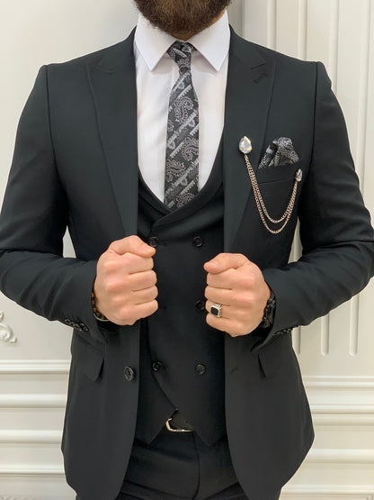Stefano Black Slim Fit Suit