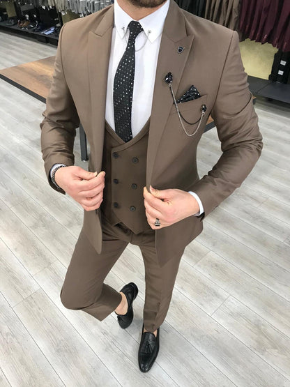 Louis Slim Fit Coffee Suit