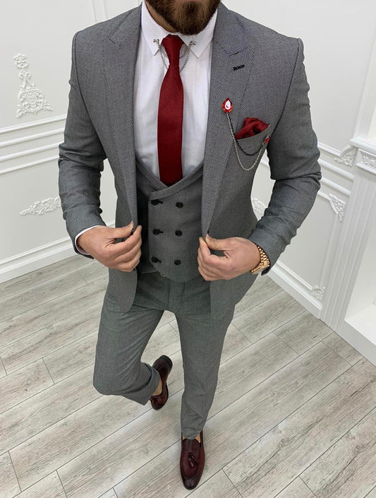 Austin Gray Slim Fit Wool Suit