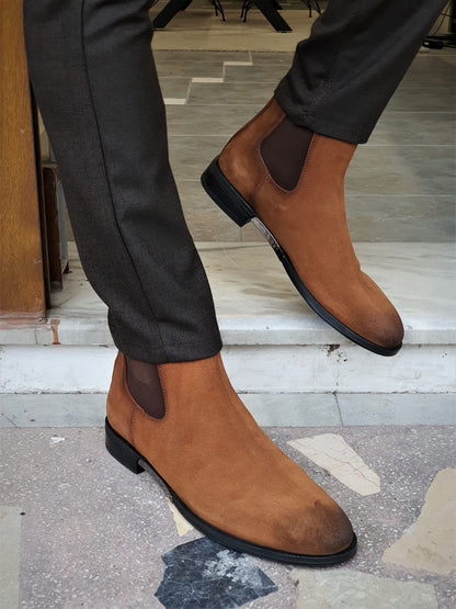 Torino Tan Suede Chelsea Boots
